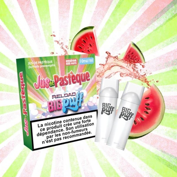 Cartouche Jus de Pastèque 20 mg - Big Puff Reload (Pack 2)