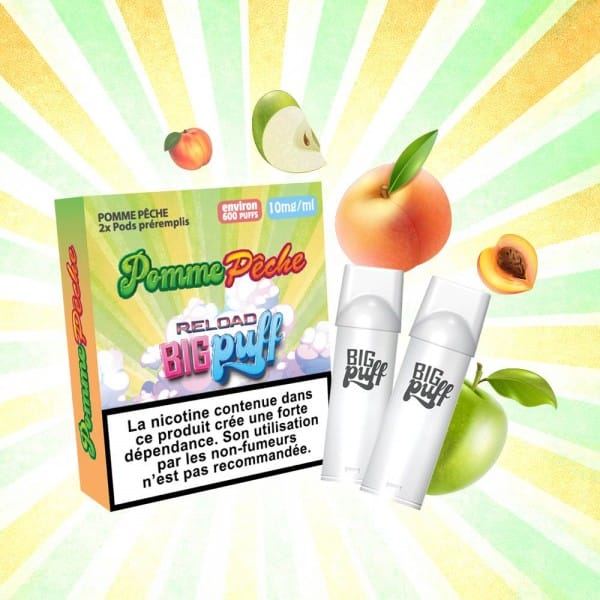 Cartouche Pomme Pêche 10 mg - Big Puff Reload (Pack 2)
