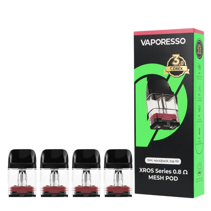 Pack de 4 cartouches Xros Pro Corex 2.0 Vaporesso - 0.40 ohm - Transparent